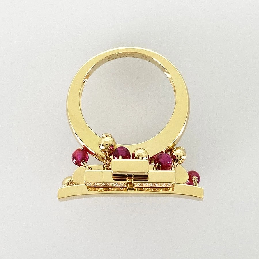 CARTIER YELLOW GOLD RUBY DIAMOND RING - 3