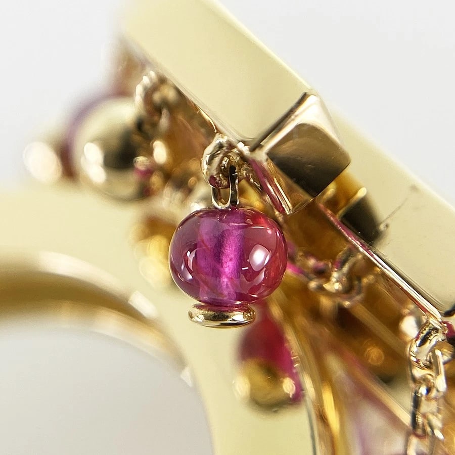 CARTIER YELLOW GOLD RUBY DIAMOND RING - 8