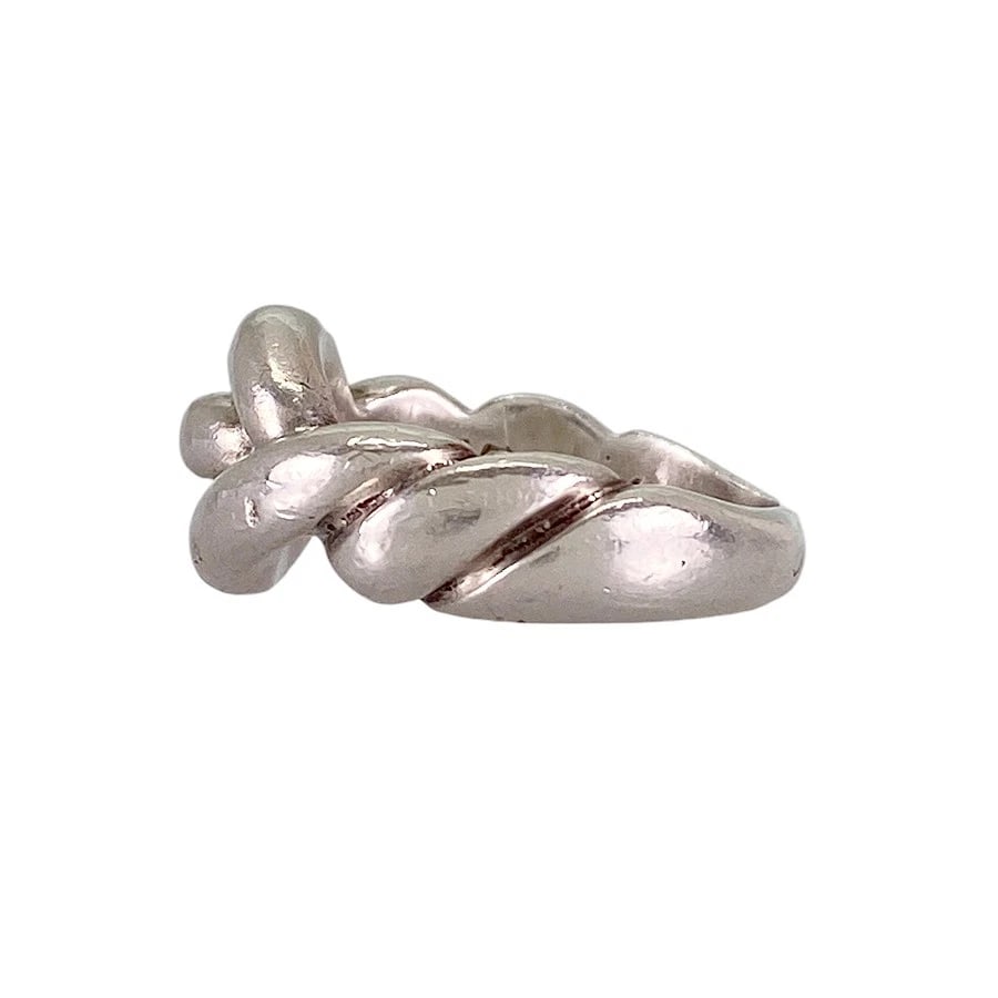 HERMES TORSADE SILVER RING - 2
