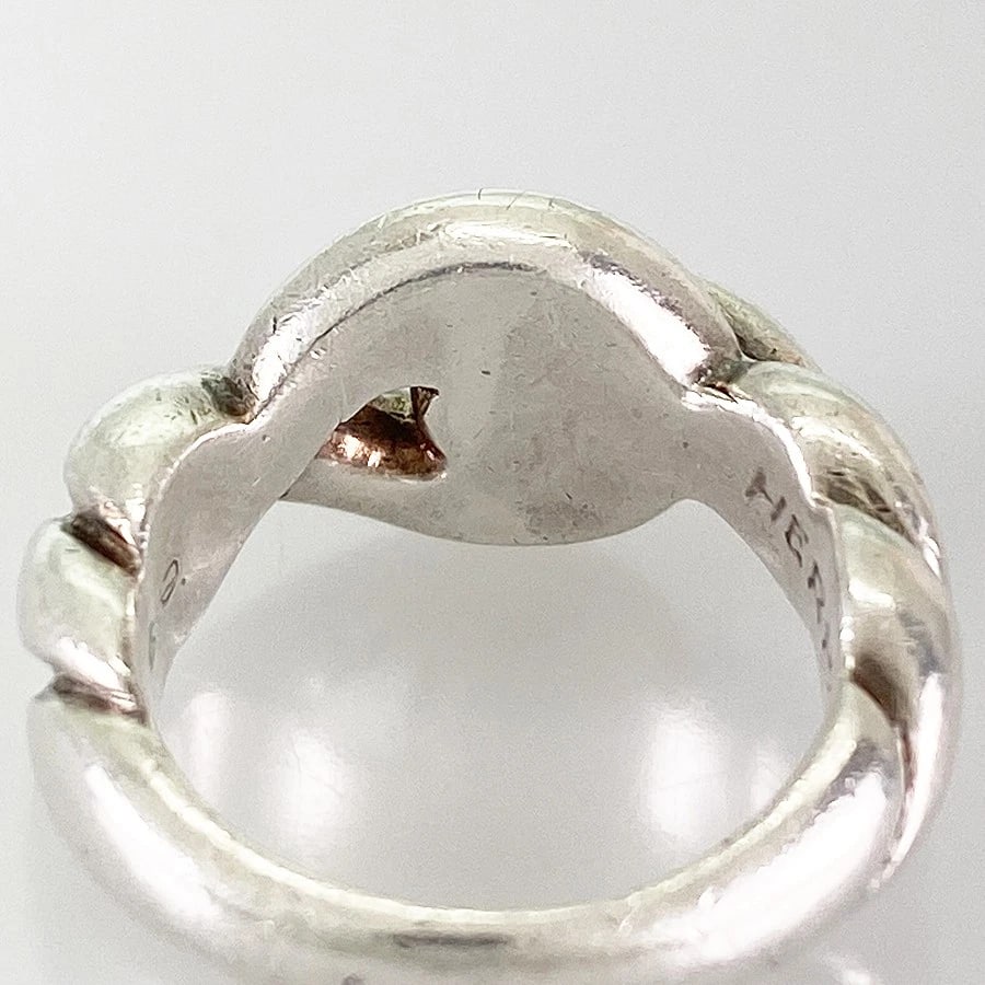 HERMES TORSADE SILVER RING - 4