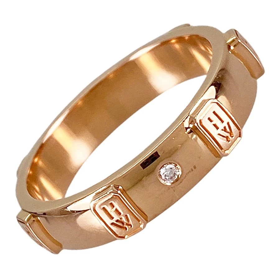 HARRY WINSTON HW LOGO BAND ROSE GOLD DIAMOND RING: HARRY WINSTON HW logo band Rose gold Diamond Ring Brand: HARRY WINSTON Type/Style: Ring Material: 18K Pink Gold, Main Stone/Creation Natural Color: Rose Gold Size: US:8.5-9 Accessories: None