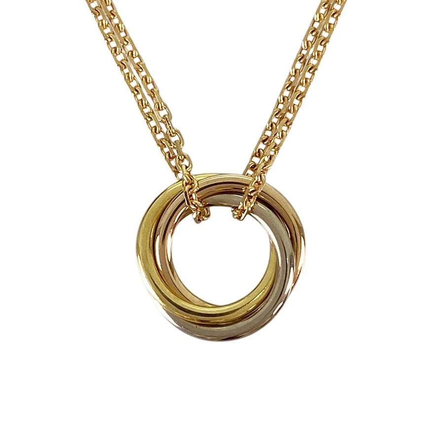 CARTIER TRINITY MINI YELLOW GOLD NECKLACE: Cartier Trinity mini Yellow gold Necklace Brand: Cartier Type/Style: Necklace Material: 18K Yellow Gold 18K White Gold 18K Pink Gold, Color: Gold Size: Top size:10.8mm Necklace full length:41cm