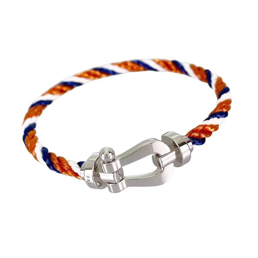 FRED FORCE 10 LM WHITE GOLD BRACELET: FRED Force 10 LM White gold Bracelet Brand: FRED Type/Style: Bracelet Material: K18WG Stainless Steel, Color: Silver Size: Top size:26.0mm×13.0mm Wrist Size:18.0cm Accessories: None