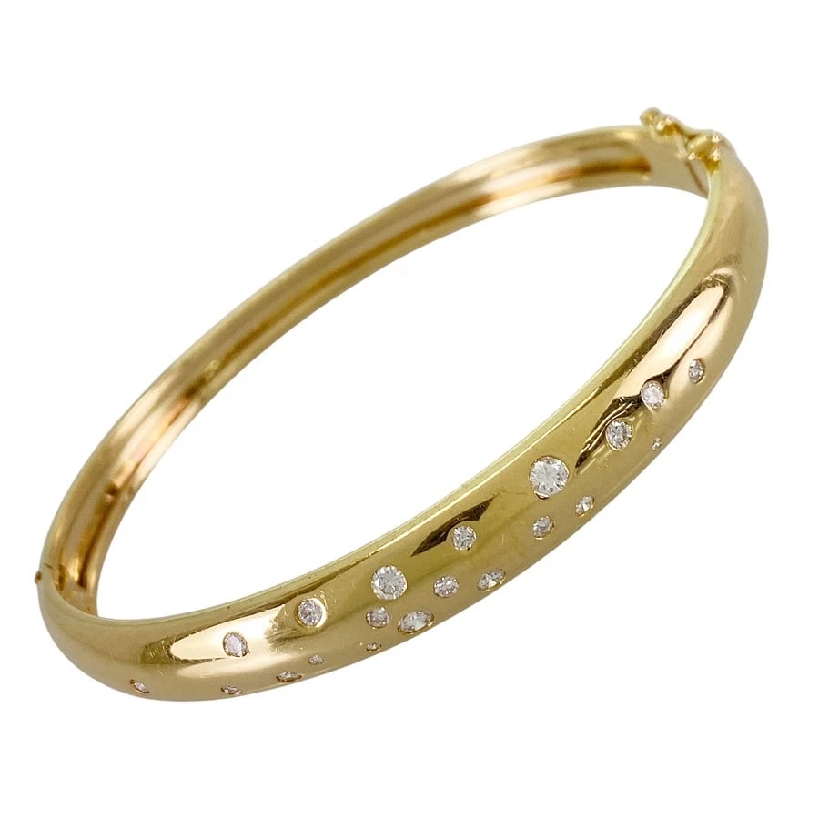 BRACELET YELLOW GOLD DIAMOND: Bracelet Yellow gold Diamond Brand: Unsigned Jewelry Type/Style: Bracelet Material: 18K Yellow Gold, Main Stone/Creation Natural Color: Gold Size: Wrist Size:16.5cm Accessories: None