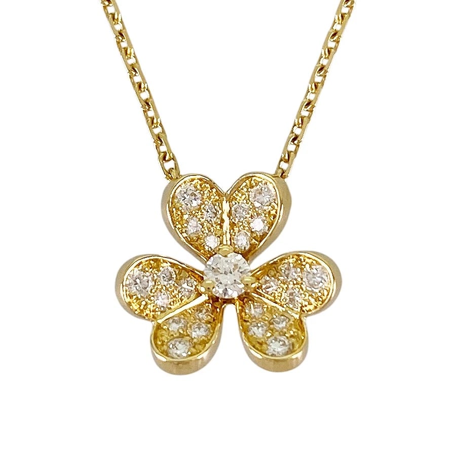 VAN CLEEF & ARPELS FRIVOLE MINI MODEL YELLOW GOLD DIAMOND NECKLACE: Van Cleef & Arpels Frivole Mini model Yellow gold Diamond Necklace Brand: Van Cleef & Arpels Type/Style: Necklace Material: 18K Yellow Gold, Main Stone/Creation Natural Color: Gold Size: Motif