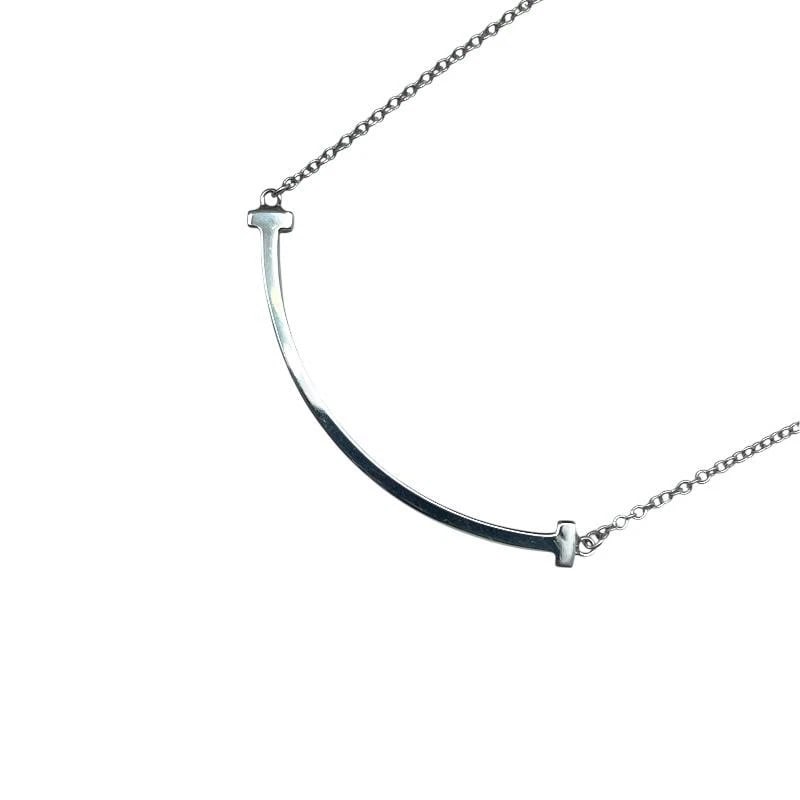 TIFFANY & CO. T SMILE 750 WHITE GOLD NECKLACE (1 of 8)