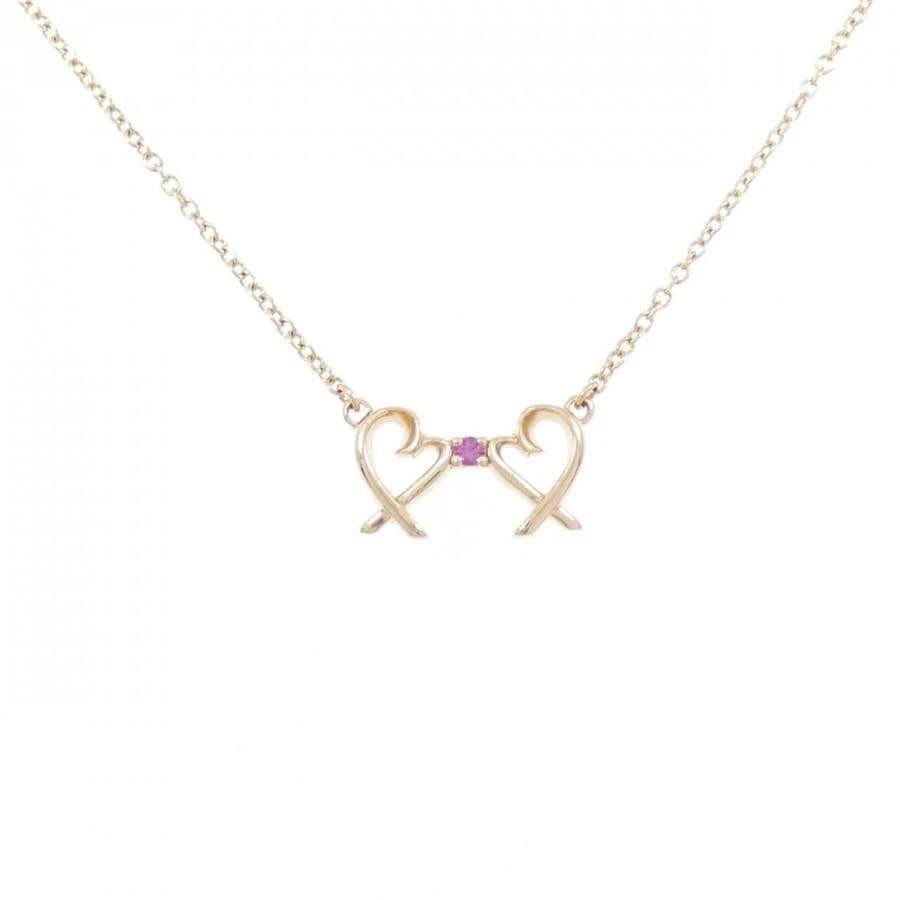 TIFFANY & CO. LOVING HEART SAPPHIRE K18PG NECKLACE: Tiffany & Co. Loving Heart Sapphire K18PG Necklace Brand: Tiffany & Co. Type/Style: Necklace Material: Metal Purity K18, Metal Pink Gold, Color: Pink Gold Size: 41cmActual size Pendant length x wi