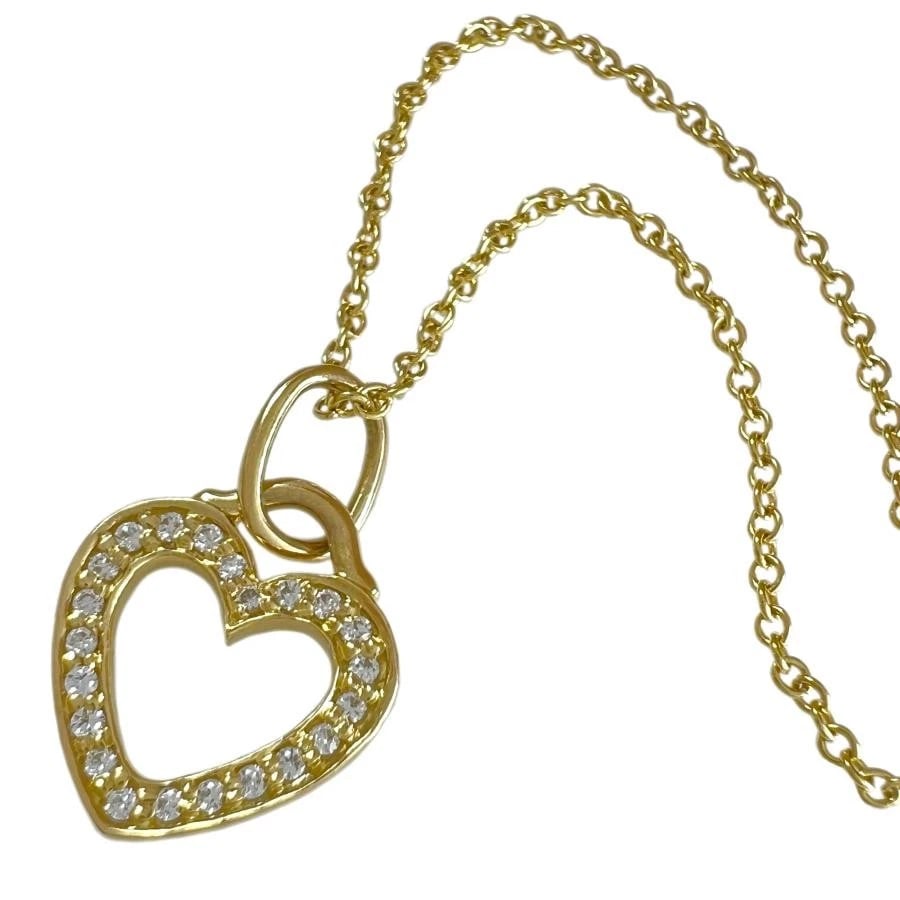 TIFFANY & CO. HEART DIAMOND K18YG NECKLACE: Tiffany & Co. Heart Diamond K18YG Necklace Brand: Tiffany & Co. Type/Style: Necklace Material: Metal Purity K18, Metal Yellow Gold ., Main Stone/Creation Natural Color: Yellow Gold . Size: Necklac