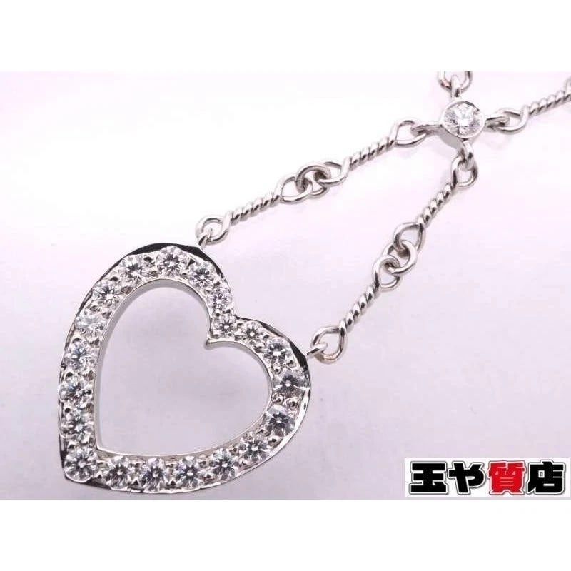 TIFFANY & CO. SENTIMENTAL HEART DIAMOND NECKLACE: Tiffany & Co. Sentimental Heart Diamond Necklace Brand: Tiffany & Co. Type/Style: Necklace Material: Metal Purity Pt950, Metal Platinum, Color: Platinum Size: (approx.) 2.9 x 3.3 cm Accessories: