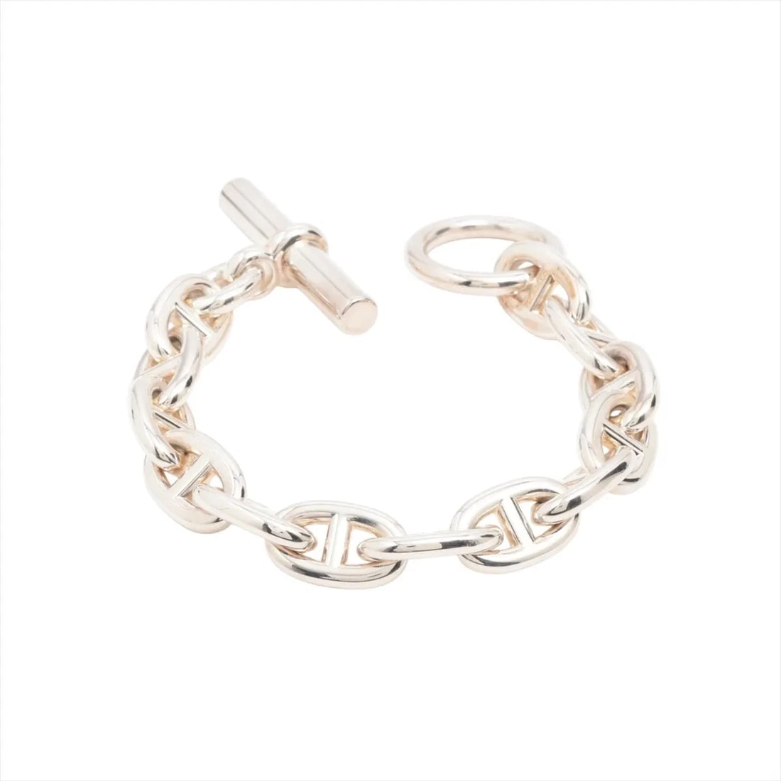 HERMES CHAINE D'ANCRE MM BRACELET 925: Hermes Chaine d'Ancre MM Bracelet 925 Brand: Hermes Type/Style: Bracelet Material: 925, Color: Silver Size: Bracelet length:13 Accessories: None Accessories Notice: When purchasing pre-owned