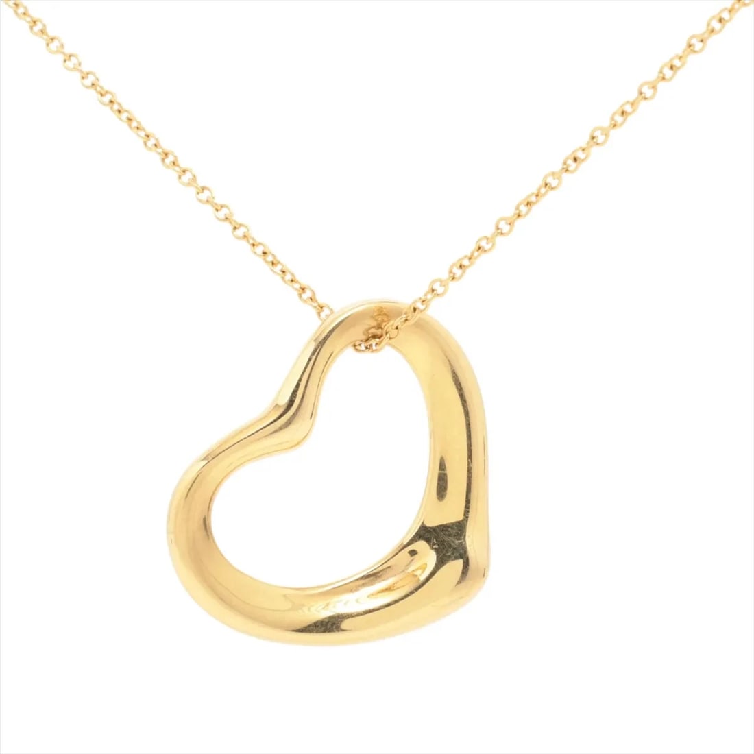 TIFFANY OPEN HEART NECKLACE 750(YG): Tiffany Open Heart Necklace 750(YG) Brand: Tiffany Type/Style: Necklace Material: 750(YG), Color: YG Size: Size(CM) Chain length:40.8 Accessories: None Accessories Notice: When purchasing