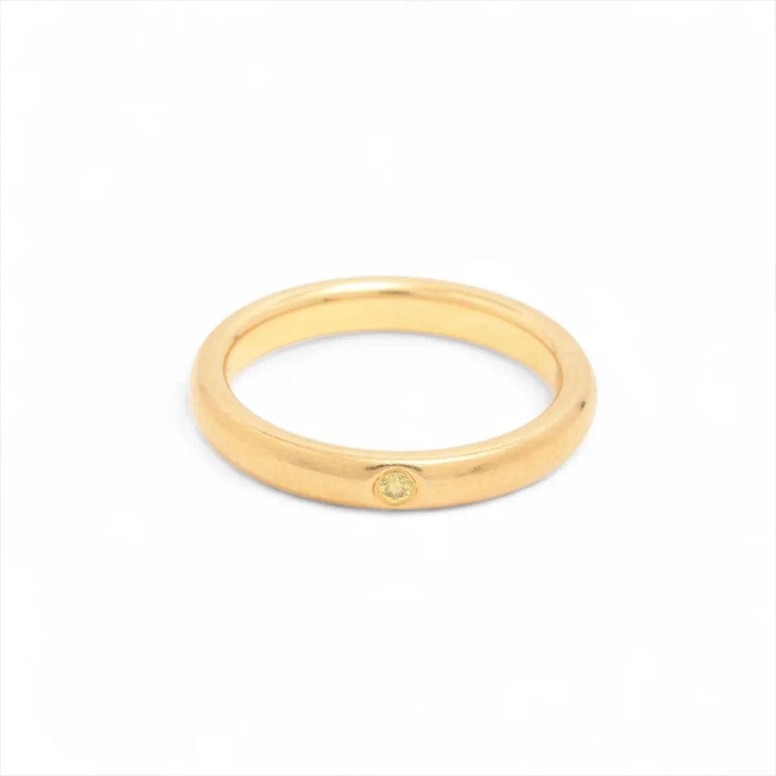 TIFFANY STACKING BAND 1P YELLOW DIAMOND RING: Tiffany Stacking Band 1P Yellow diamond Ring Brand: Tiffany Type/Style: Ring Material: 750(YG), Main Stone/Creation Natural Color: YG Size: 4.5 US Accessories: None Accessories Notice: When