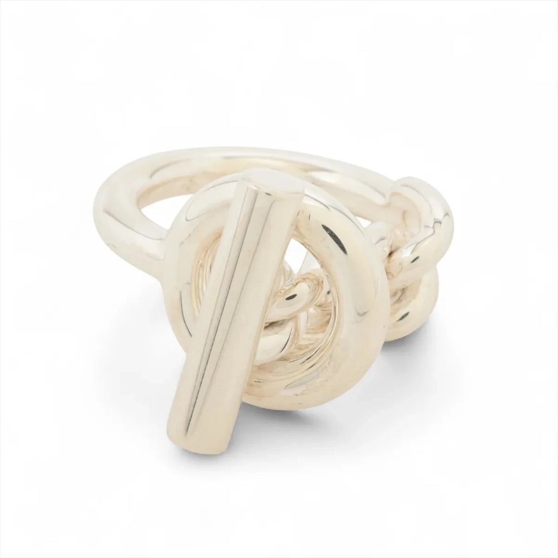 HERMES CROISET GM RING 925 SILVER: Hermes Croiset GM Ring 925 Silver Brand: Hermes Type/Style: Ring Material: 925, Color: Silver Size: 7 -7.25 US Accessories: None Accessories Notice: When purchasing pre-owned goods, please