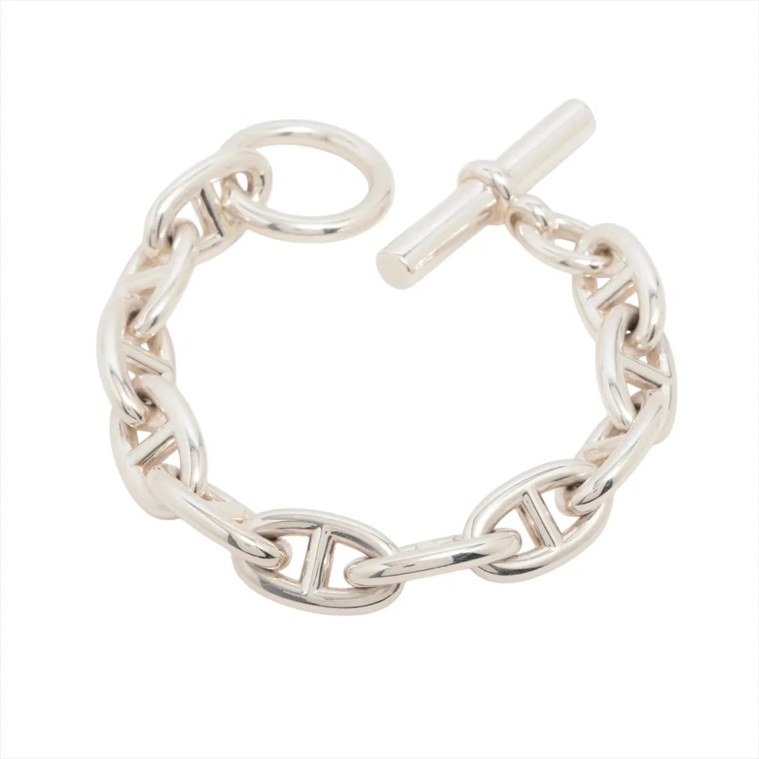 HERMES CHAINE D'ANCRE GM BRACELET 925: Hermes Chaine d'Ancre GM Bracelet 925 Brand: Hermes Type/Style: Bracelet Material: 925, Color: Silver Size: Bracelet length:14.5 Accessories: None Accessories Notice: When purchasing