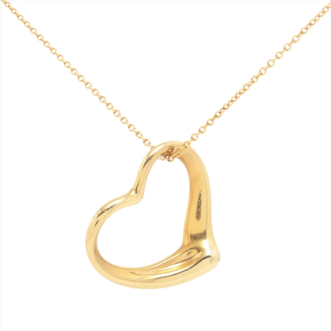 TIFFANY OPEN HEART NECKLACE 18K(YG): Tiffany Open Heart Necklace 18K(YG) Brand: Tiffany Type/Style: Necklace Material: 18K(YG), Color: Not Specified Size: Size(CM) Chain length:40.2 Accessories: None Accessories Notice: When