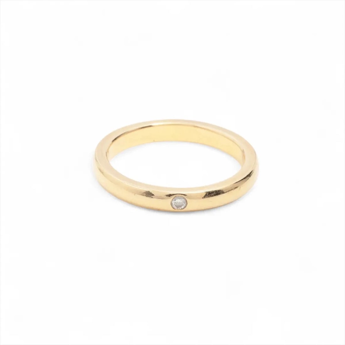 TIFFANY STACKING BAND 1P DIAMOND RING: Tiffany Stacking Band 1P diamond Ring Brand: Tiffany Type/Style: Ring Material: 750(YG), Main Stone/Creation Natural Color: YG Size: 4.5 US Accessories: None Accessories Notice: When
