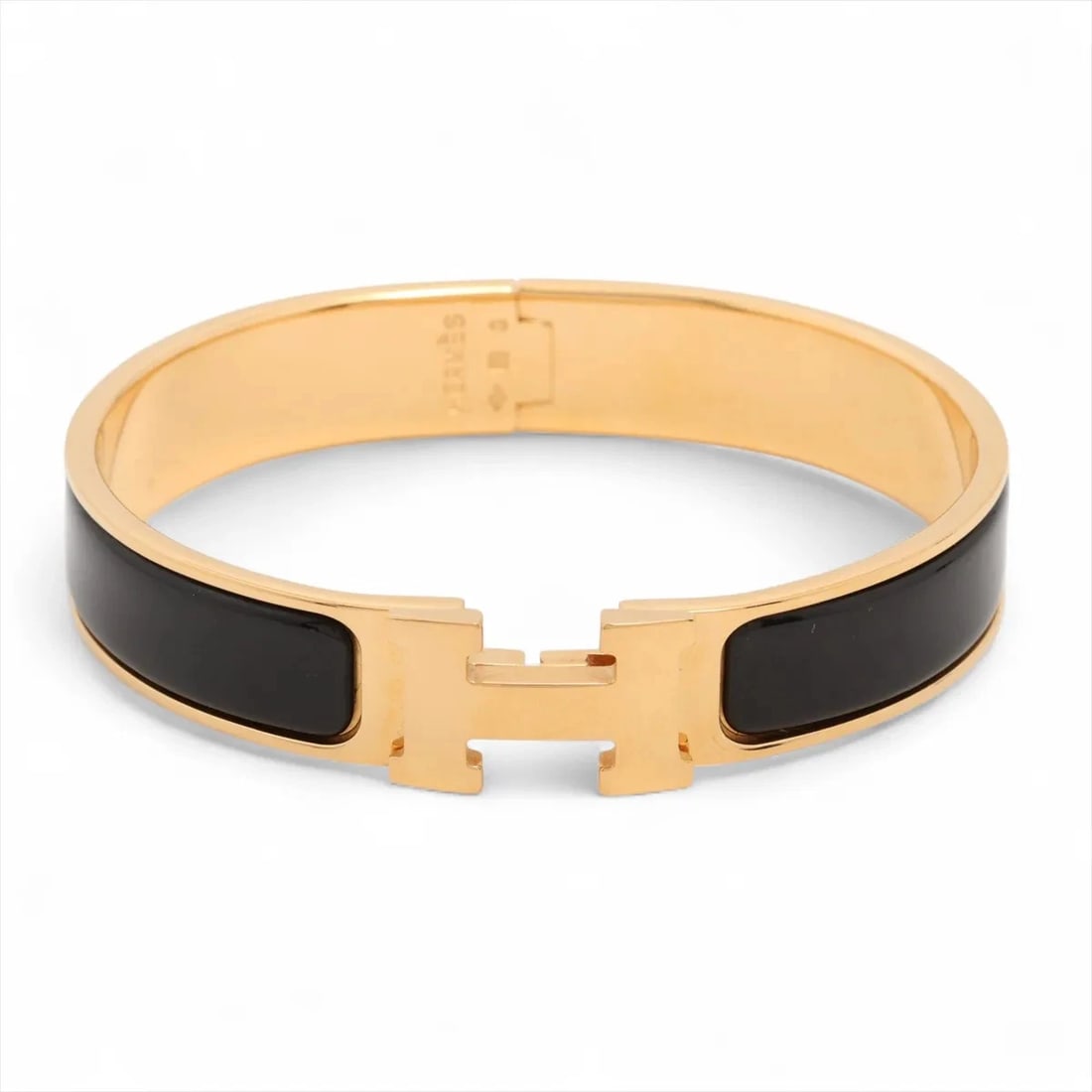 HERMES CLICK H BANGLE FANS BANGLE GP BLACK×GOLD (1 of 3)