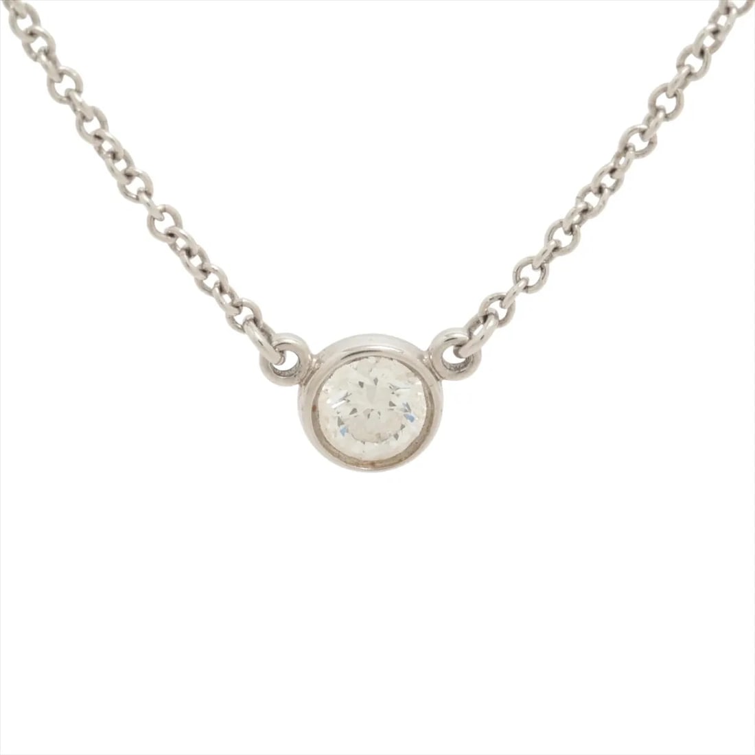 TIFFANY BY THE YARD 1P DIAMOND NECKLACE: Tiffany By the Yard 1P diamond Necklace Brand: Tiffany Type/Style: Necklace Material: Pt950, Main Stone/Creation Natural Color: Not Specified Size: Size(CM) Chain length:40.8 Accessories: None