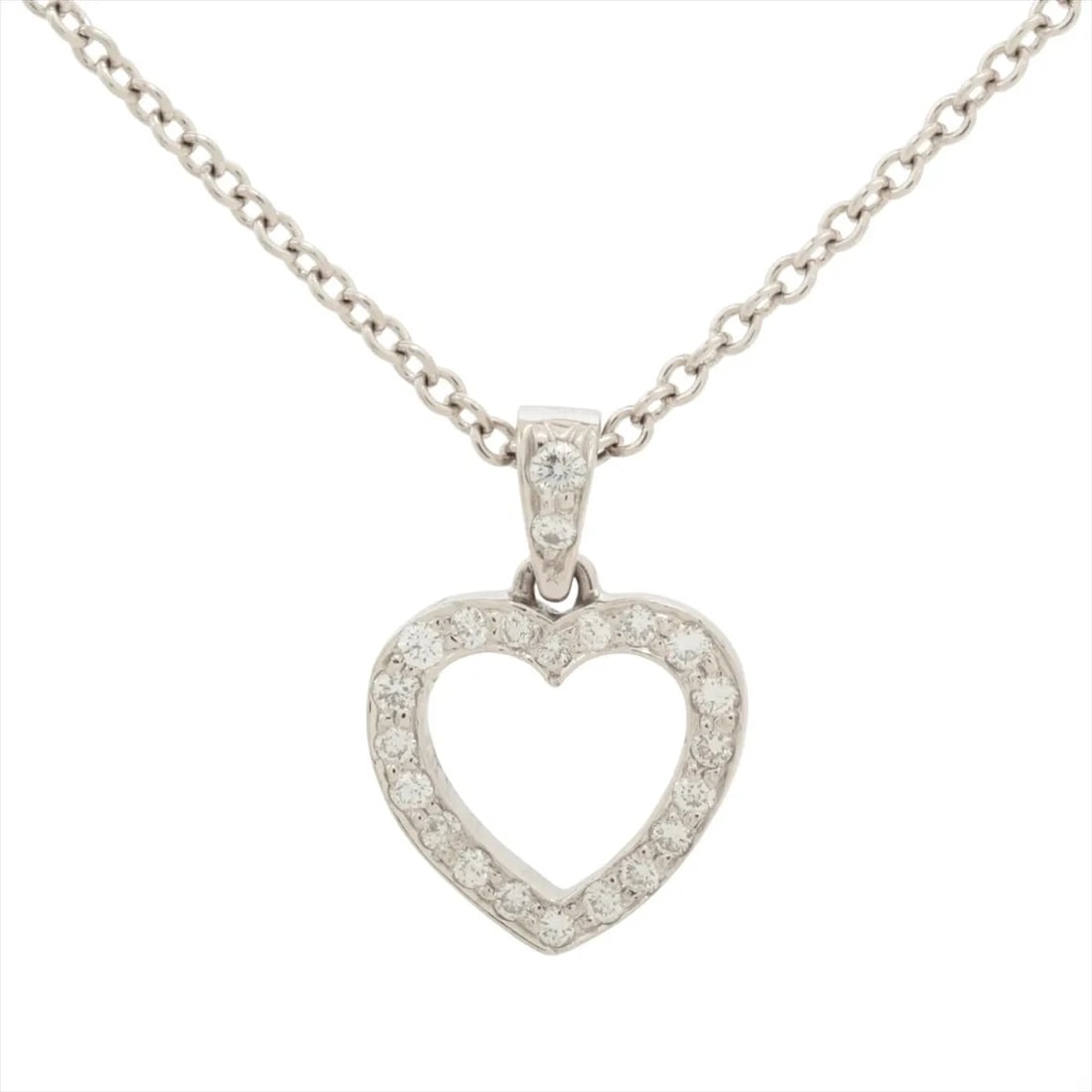 TIFFANY METRO HEART DIAMOND NECKLACE PT950: Tiffany Metro Heart diamond Necklace Pt950 Brand: Tiffany Type/Style: Necklace Material: Pt950, Main Stone/Creation Natural Color: Not Specified Size: Size(CM) Chain length:41.3 Accessories: None