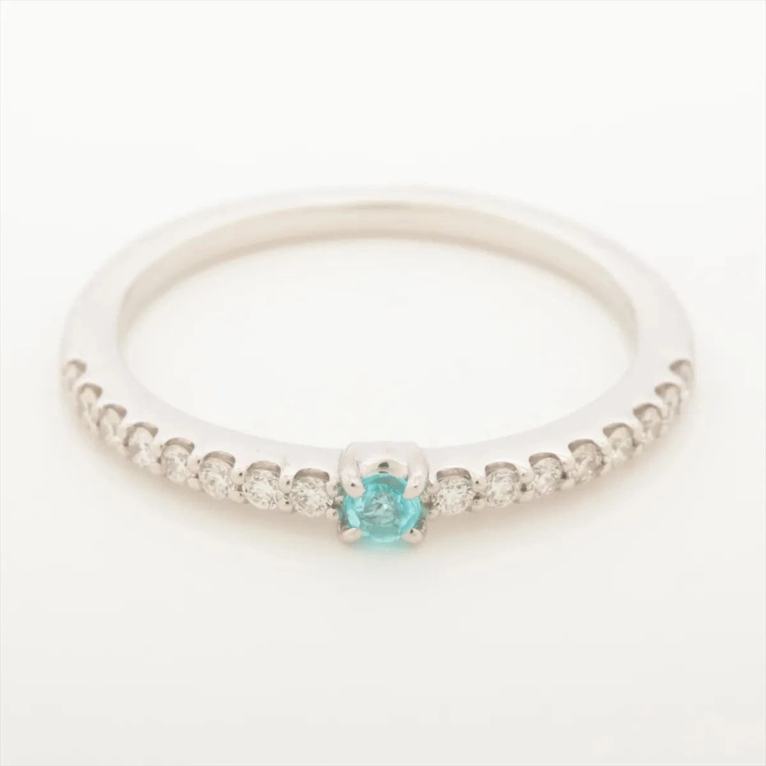 PARAIBA TOURMALINE DIAMOND RING PT900: Paraiba tourmaline diamond Ring Pt900 Brand: Off-brand Type/Style: Ring Material: Pt900, Main Stone/Creation Natural Color: Not Specified Size: 4.25 US Accessories: None Accessories Notice: