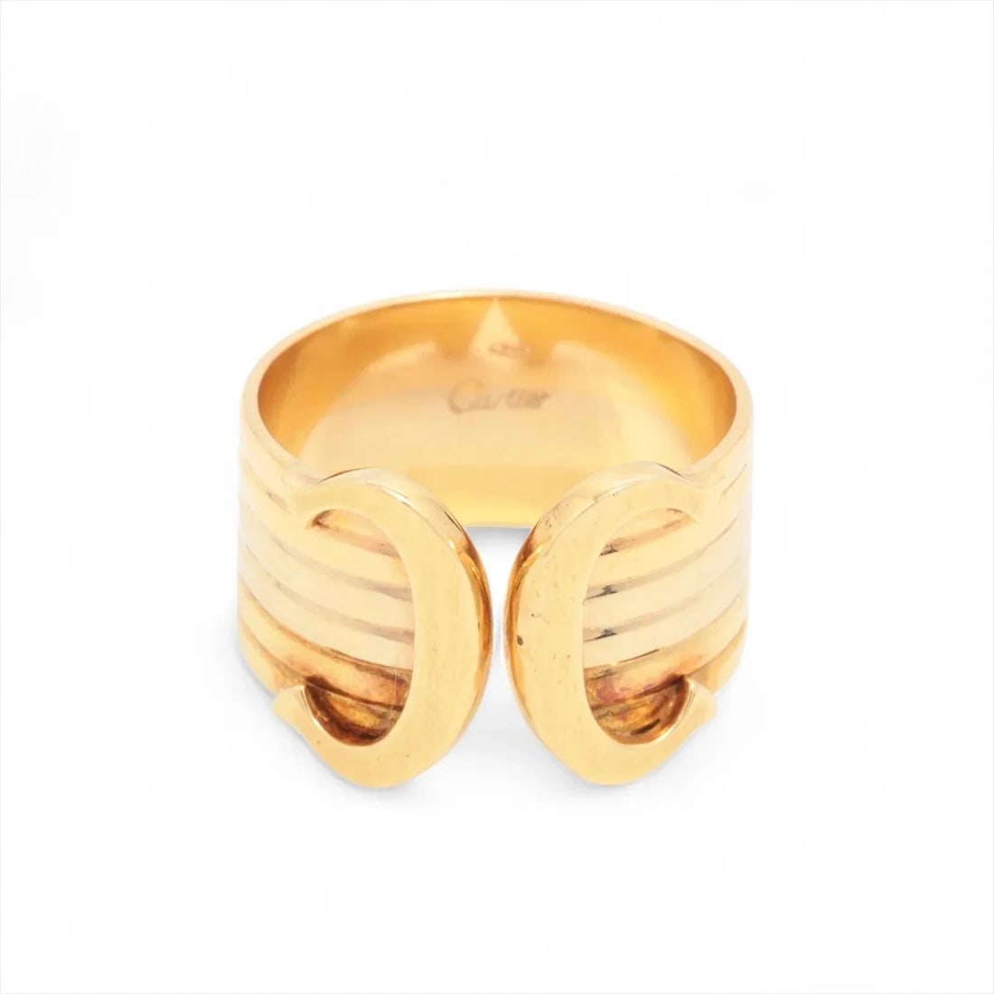 CARTIER 2C RING 750: Cartier 2C Ring 750 Brand: Cartier Type/Style: Ring Material: 750(YG×PG×WG), Color: YG×PG×WG Size: 6.25 - 6.5 US Accessories: None Accessories Notice: When purchasing pre-owned goods, plea