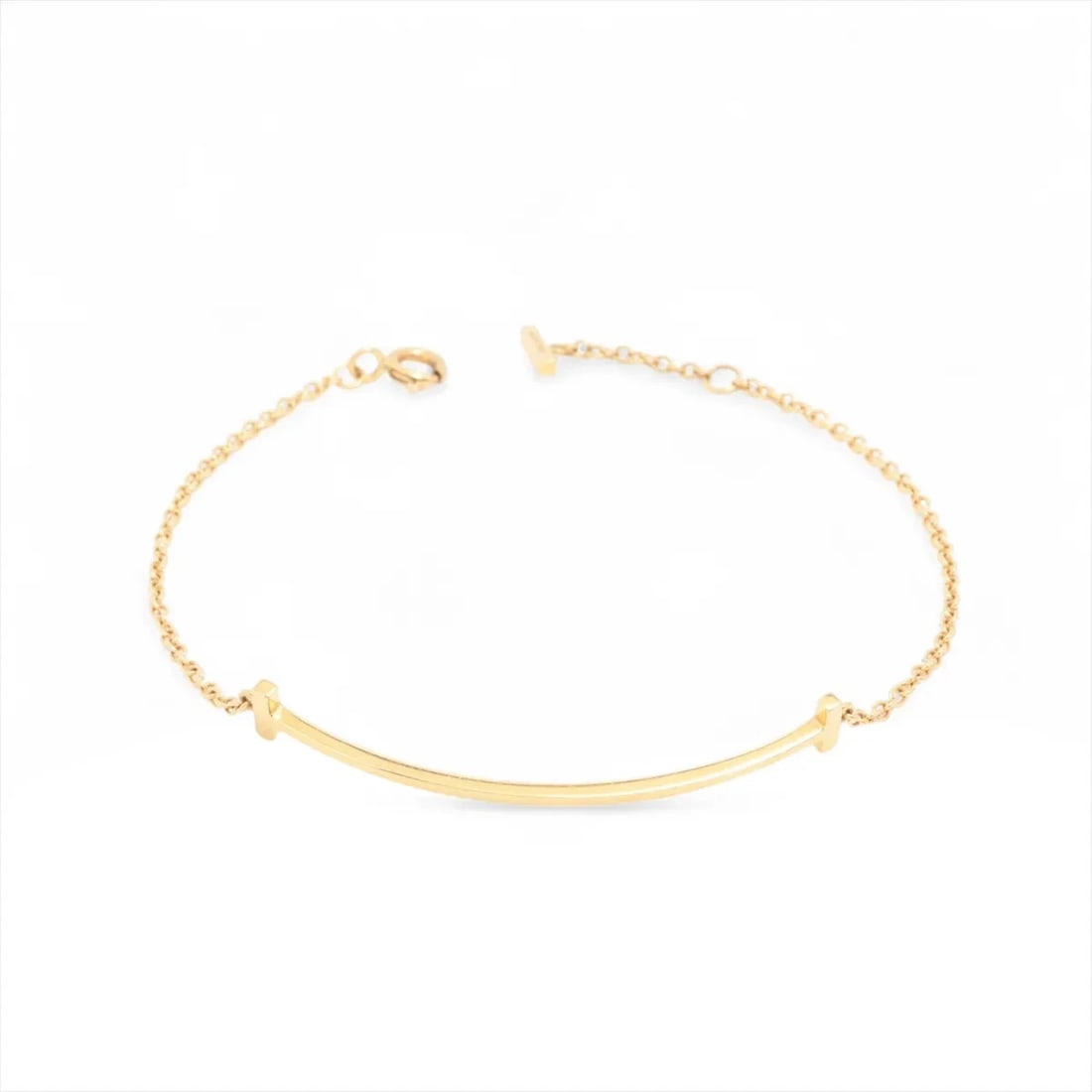 TIFFANY T SMILE BRACELET 750(YG): Tiffany T Smile Bracelet 750(YG) Brand: Tiffany Type/Style: Bracelet Material: 750(YG), Color: YG Size: Size(CM) Bracelet length:18 Accessories: None Accessories Notice: When purchasing