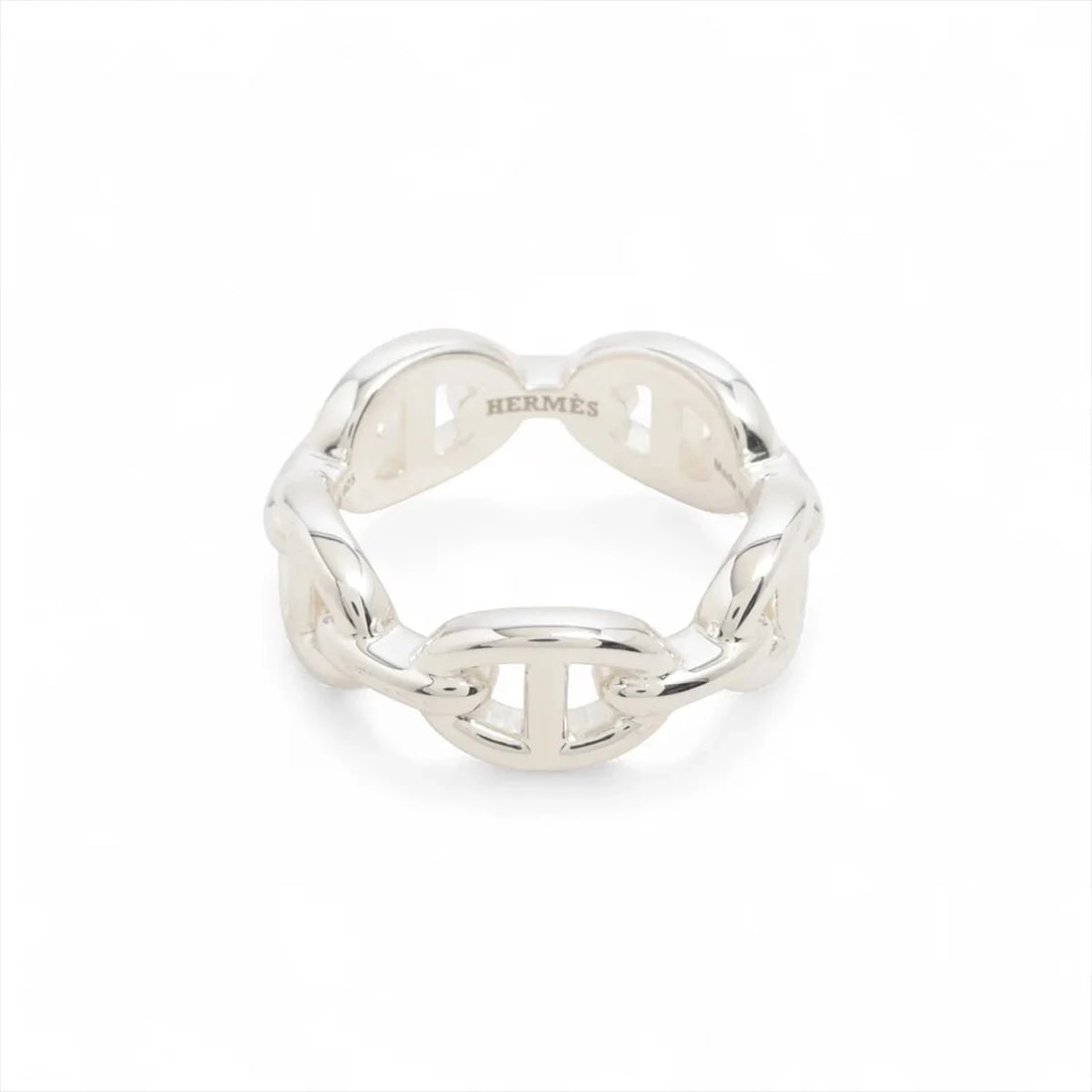 HERMES CHAINE D'ANCRE ENCHAINEE RING: Hermes Chaine d'Ancre Enchainee Ring Brand: Hermes Type/Style: Ring Material: 925, Color: Silver Size: Size(CM) Size Number:#11(JP Size) Accessories: None Accessories Notice: When purchasing