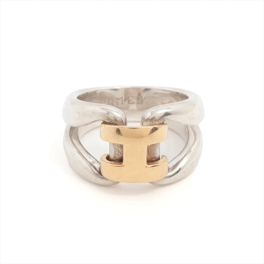 HERMES HISTORY RING 925 SILVER: Hermes History Ring 925 Silver Brand: Hermes Type/Style: Ring Material: 925, Color: Silver Size: 6 US Accessories: None Accessories Notice: When purchasing pre-owned goods, please refer to