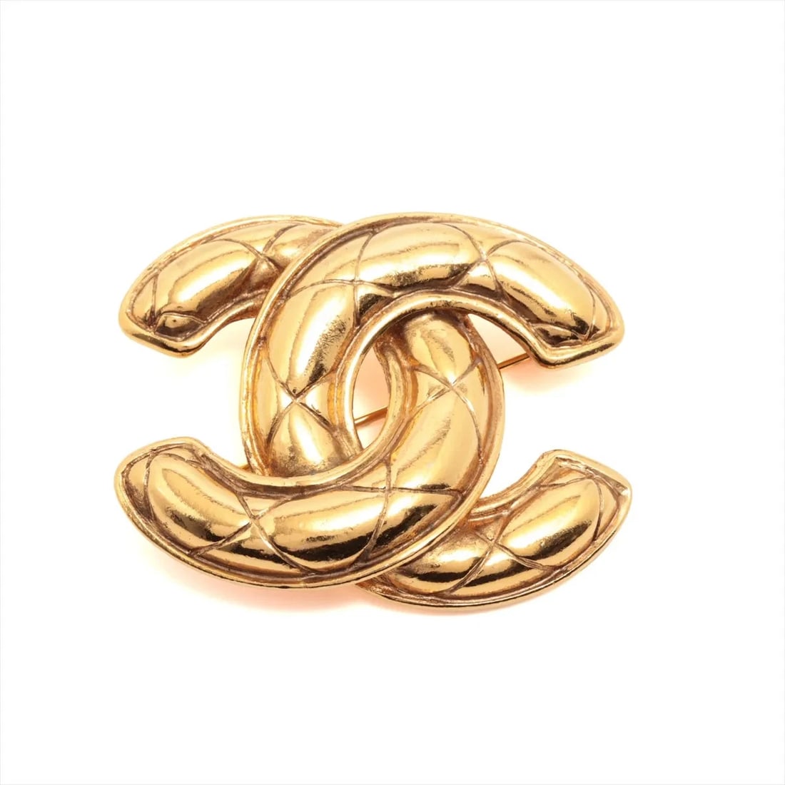 CHANEL COCO MARK MATELASSE BROOCH GP GOLD VINTAGE: Chanel Coco Mark Matelasse Brooch GP Gold Vintage Brand: Chanel Type/Style: Brooch Material: GP, Color: Gold Size: None Accessories: None Accessories Notice: When purchasing pre-owned good