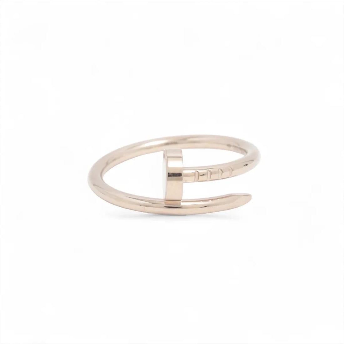 CARTIER JUSTE UN CLOU SM RING 750(WG): Cartier Juste un Clou SM Ring 750(WG) Brand: Cartier Type/Style: Ring Material: 750(WG), Color: WG Size: 5.25 US Accessories: None Accessories Notice: When purchasing pre-owned goods, plea
