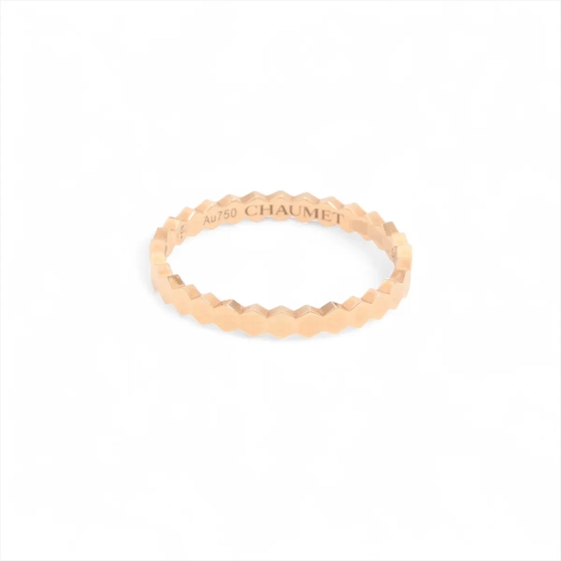 CHAUMET BE MY LOVE HONEYCOMB RING 750(PG): Chaumet Be My Love honeycomb Ring 750(PG) Brand: Chaumet Type/Style: Ring Material: 750(PG), Color: PG Size: 7.75 - 8 US Accessories: None Accessories Notice: When purchasing pre-owned goo