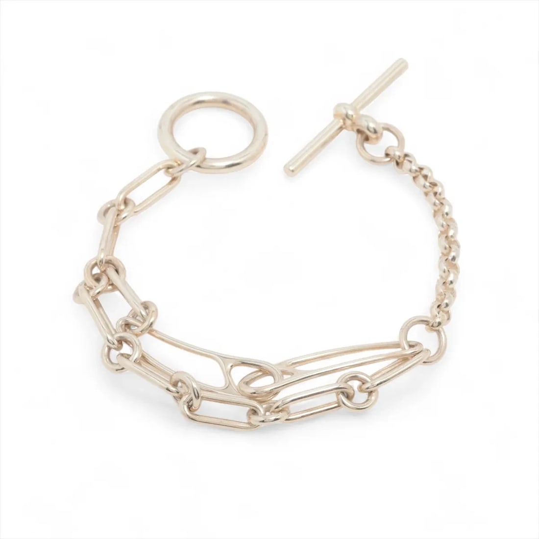 HERMES CHAINE D'ANCRE PUNKS BRACELET: Hermes Chaine d'Ancre punks Bracelet Brand: Hermes Type/Style: Bracelet Material: 925, Color: Silver Size: Size(CM) Bracelet length:15 Accessories: None Accessories Notice: When purchasing
