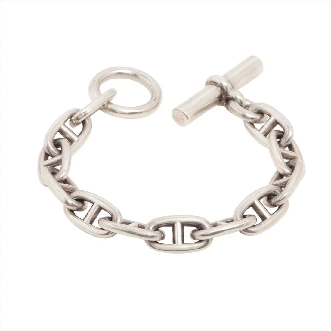 HERMES CHAINE D'ANCRE GM BRACELET: Hermes Chaine d'Ancre GM Bracelet Brand: Hermes Type/Style: Bracelet Material: 925, Color: Silver Size: Bracelet length:16 Accessories: None Accessories Notice: When purchasing pre-owned