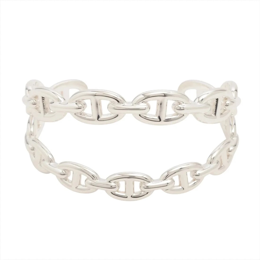HERMES CHÈNE DUNKLE ENCHÉNÉABLE BANGLE: Hermes Chène Dunkle Enchénéable Bangle Brand: Hermes Type/Style: Bracelet Material: 925, Color: Silver Size: Bracelet length:15.5 Accessories: None Accessories Notice: When purchasing