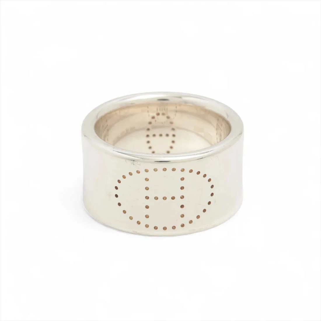 HERMES ECLIPSE RUBAN RING 925 SILVER: Hermes Eclipse Ruban Ring 925 Silver Brand: Hermes Type/Style: Ring Material: 925, Color: Silver Size: 5.25 US Accessories: None Accessories Notice: When purchasing pre-owned goods, please