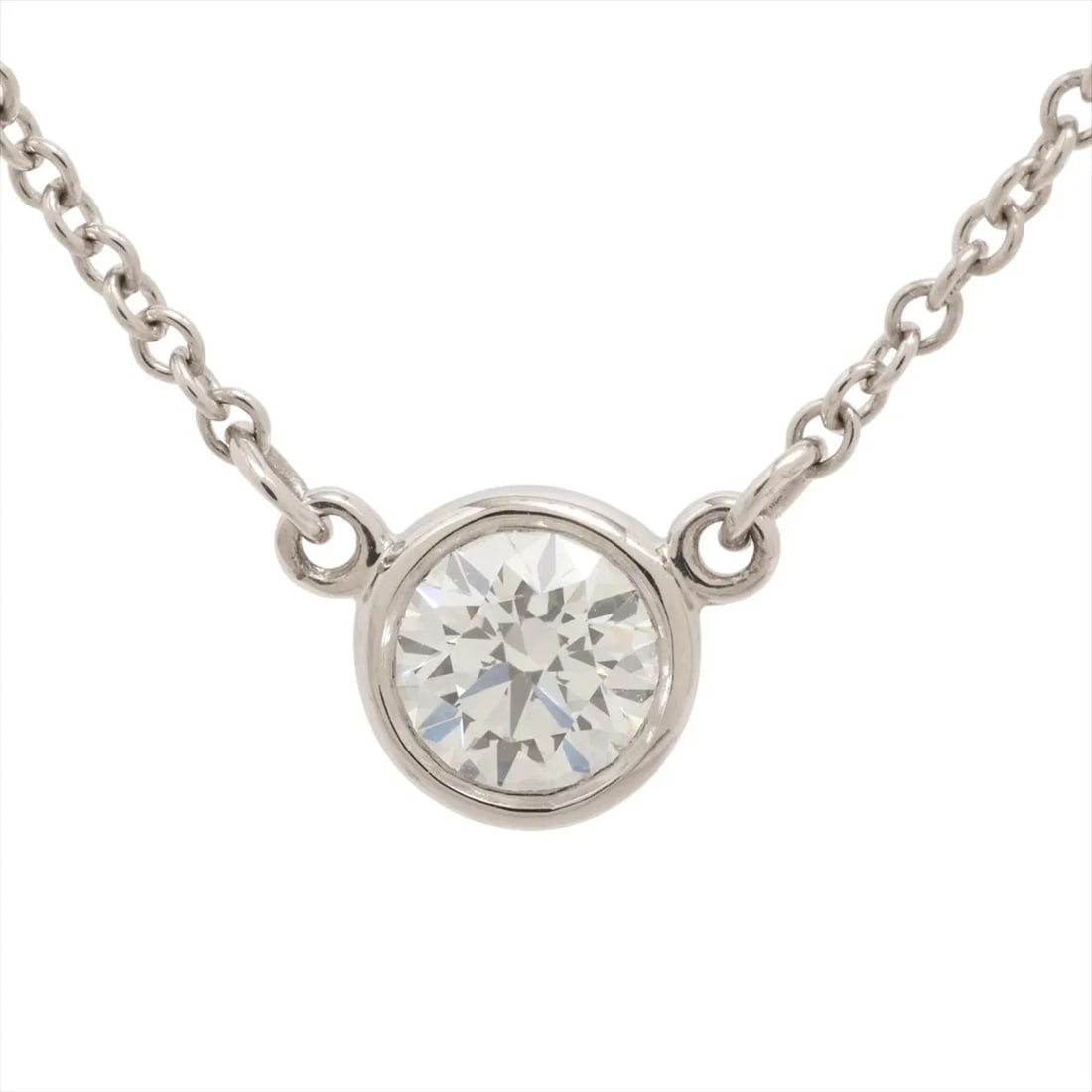 TIFFANY BY THE YARD 1P DIAMOND NECKLACE: Tiffany By the Yard 1P diamond Necklace Brand: Tiffany Type/Style: Necklace Material: Pt950, Main Stone/Creation Natural Color: Not Specified Size: Size(CM) Chain length:42 Accessories: None