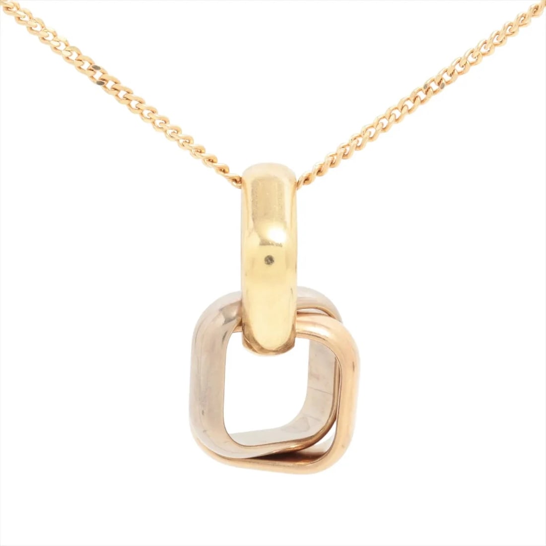 CARTIER TRINITY CUSHION NECKLACE 750: Cartier Trinity Cushion Necklace 750 Brand: Cartier Type/Style: Necklace Material: 750(YG×PG×WG), Color: (YG×PG×WG) Size: Size(CM) Chain length:50 Accessories: None Accessories Notice: