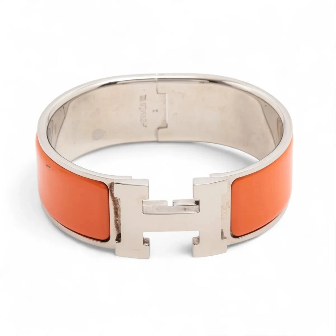 HERMES CLICK CRACK H BANGLE METAL SILVER (1 of 4)