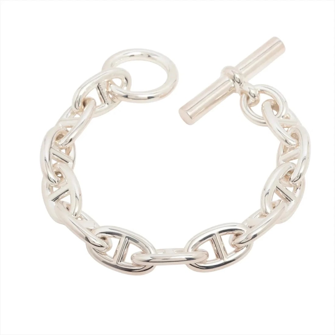 HERMES CHAINE D'ANCRE GM BRACELET: Hermes Chaine d'Ancre GM Bracelet Brand: Hermes Type/Style: Bracelet Material: 925, Color: Silver Size: Bracelet length:15.5 Accessories: None Accessories Notice: When purchasing pre-owned