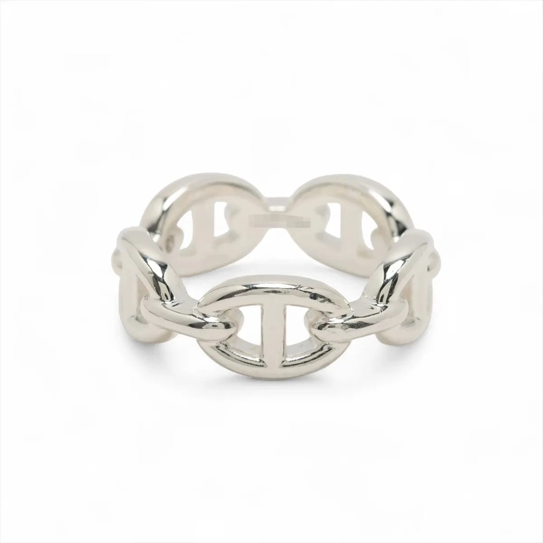HERMES CHAINE D'ANCRE ENCHAINEE RING: Hermes Chaine d'Ancre Enchainee Ring Brand: Hermes Type/Style: Ring Material: 925, Color: Silver Size: 6 US Accessories: None Accessories Notice: When purchasing pre-owned goods, please refer