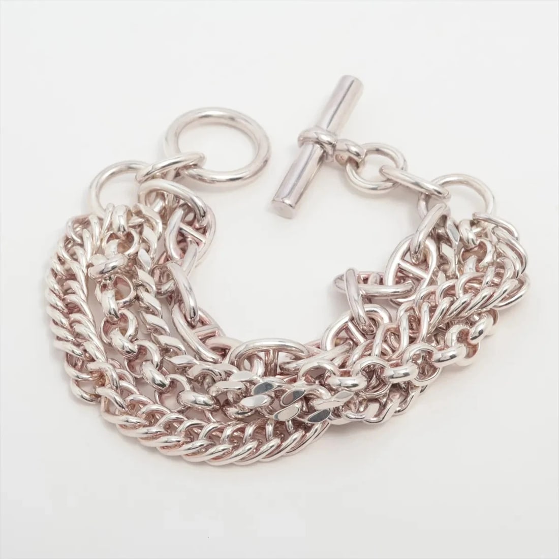 HERMES ET CETERA BRACELET SH 925 SILVER: Hermes et cetera Bracelet SH 925 Silver Brand: Hermes Type/Style: Bracelet Material: 925, Color: Silver Size: Bracelet length:14 Accessories: None Accessories Notice: When purchasing