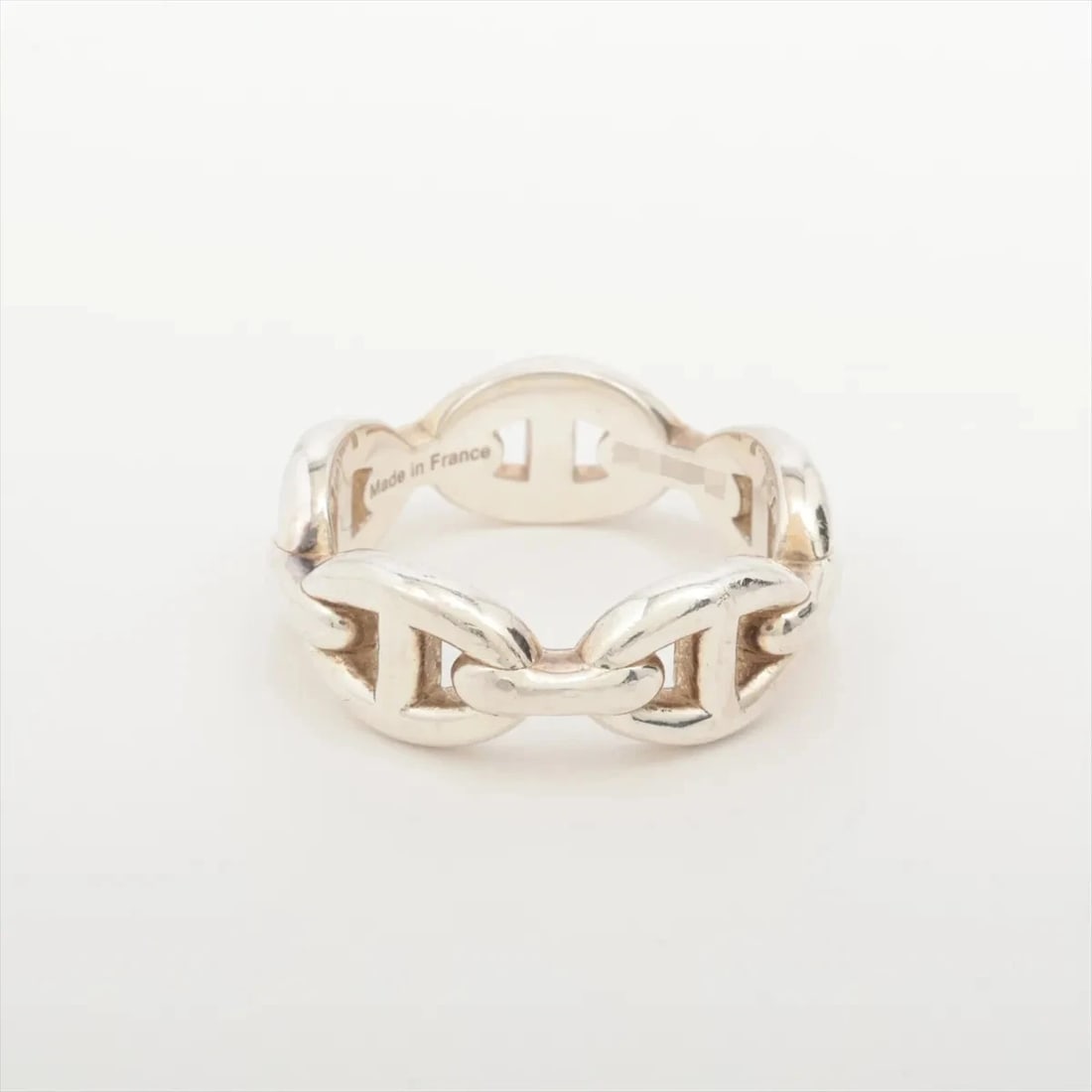 HERMES CHAINE D'ANCRE ENCHAINEE RING: Hermes Chaine d'Ancre Enchainee Ring Brand: Hermes Type/Style: Ring Material: 925, Color: Silver Size: 5.5 - 5.75 US Accessories: None Accessories Notice: When purchasing pre-owned goods,