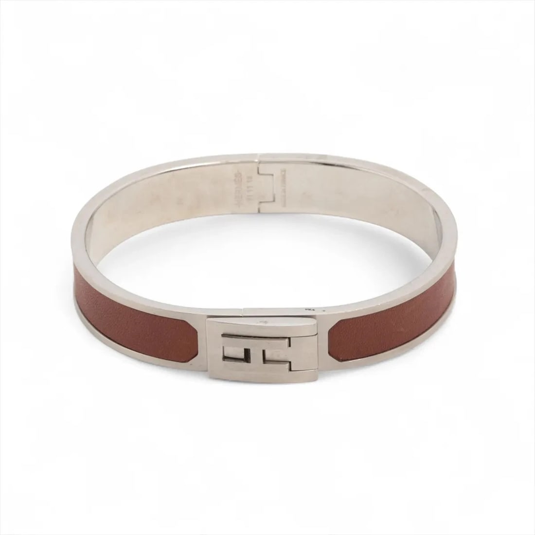 HERMES JETT BANGLE GP & LEATHER BROWN (1 of 4)