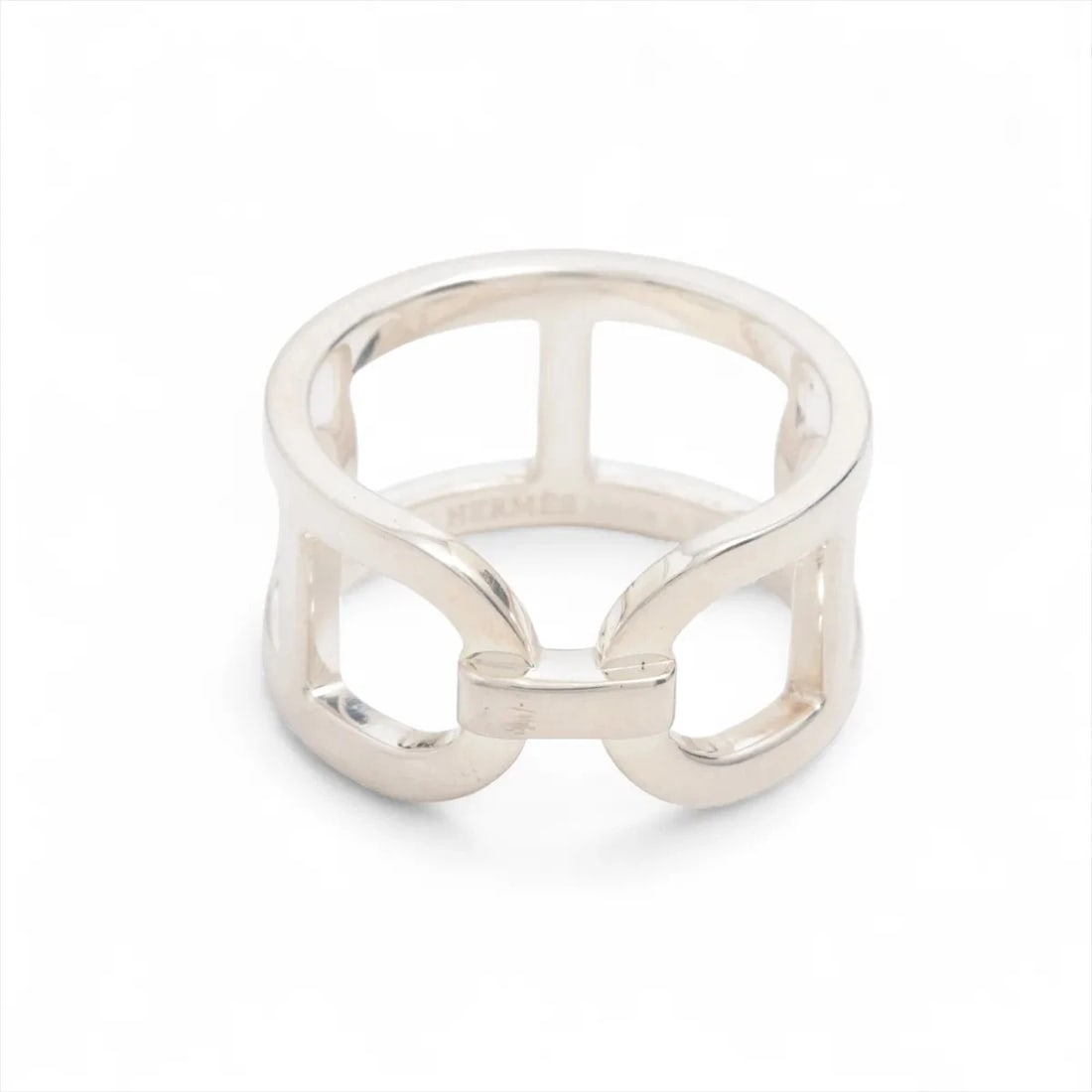 HERMES EVER CHAINE D'ANCRE RING: Hermes Ever Chaine D'Ancre Ring Brand: Hermes Type/Style: Ring Material: 925, Color: Silver Size: 7.25 US Accessories: None Accessories Notice: When purchasing pre-owned goods, please refe