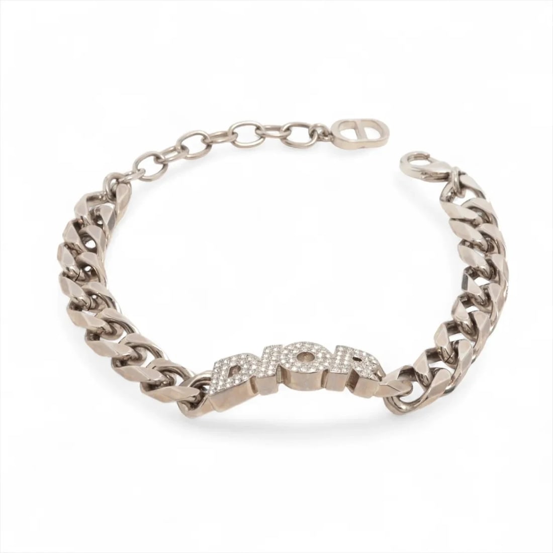 DIOR ITALIC BRACELET GP×RHINESTONE SILVER: Dior italic Bracelet GP×Rhinestone Silver Brand: Dior Type/Style: Bracelet Material: None, Color: Silver Size: Bracelet length:23 Accessories: None Accessories Notice: When purchasing