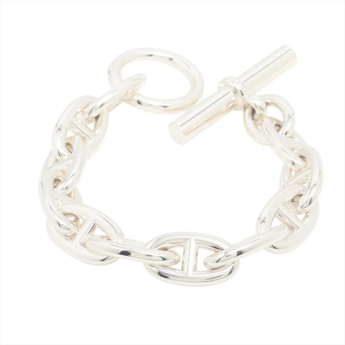 HERMES CHAINE D'ANCRE GM BRACELET: Hermes Chaine d'Ancre GM Bracelet Brand: Hermes Type/Style: Bracelet Material: 925, Color: Silver Size: Bracelet length:14 Accessories: None Accessories Notice: When purchasing pre-owned