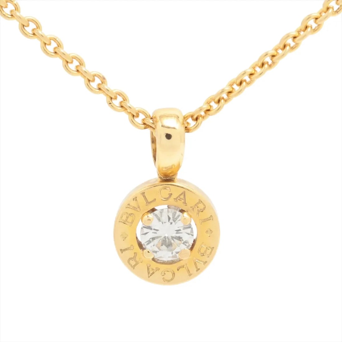 BVLGARI 1P DIAMOND NECKLACE: Bvlgari 1P diamond Necklace Brand: Bvlgari Type/Style: Necklace Material: 750(YG), Main Stone/Creation Natural Color: YG Size: Size(CM) Chain length:41.5 Accessories: None Accessories Notice: