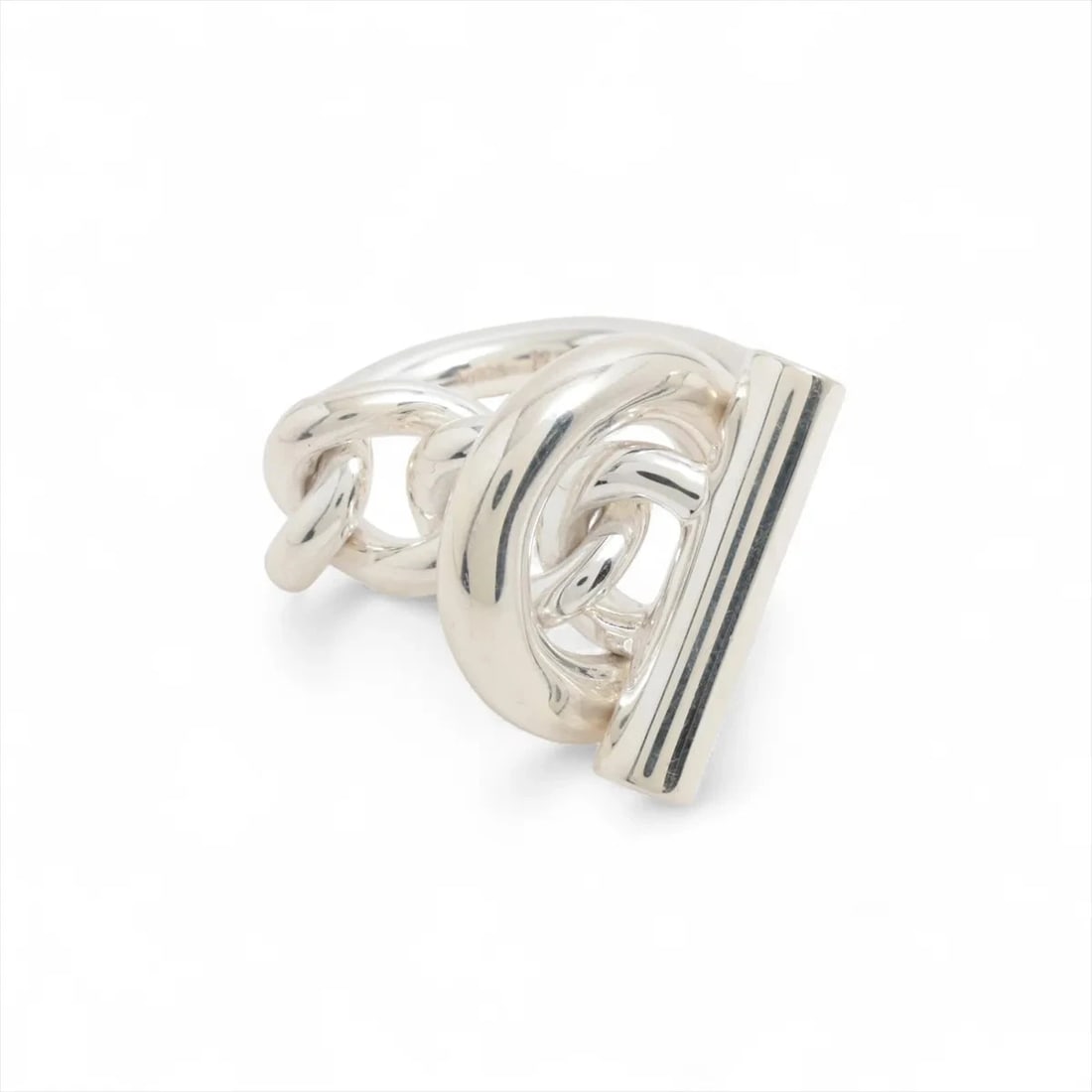 HERMES CROISET RING 925 SILVER: Hermes Croiset Ring 925 Silver Brand: Hermes Type/Style: Ring Material: 925, Color: Silver Size: 6.25 - 6.5 US Accessories: None Accessories Notice: When purchasing pre-owned goods, please
