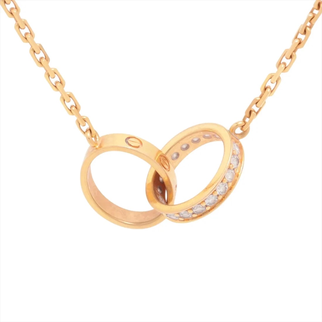 CARTIER BABY LOVE DIAMOND NECKLACE 750(PG): Cartier Baby Love diamond Necklace 750(PG) Brand: Cartier Type/Style: Necklace Material: 750(PG), Main Stone/Creation Natural Color: PG Size: Size(CM) Chain length:44.8 Accessories: None