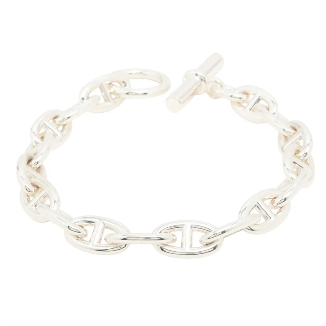 HERMES CHAINE D'ANCRE GM BRACELET: Hermes Chaine d'Ancre GM Bracelet Brand: Hermes Type/Style: Bracelet Material: 925, Color: Silver Size: Bracelet length:23 Accessories: None Accessories Notice: When purchasing pre-owned